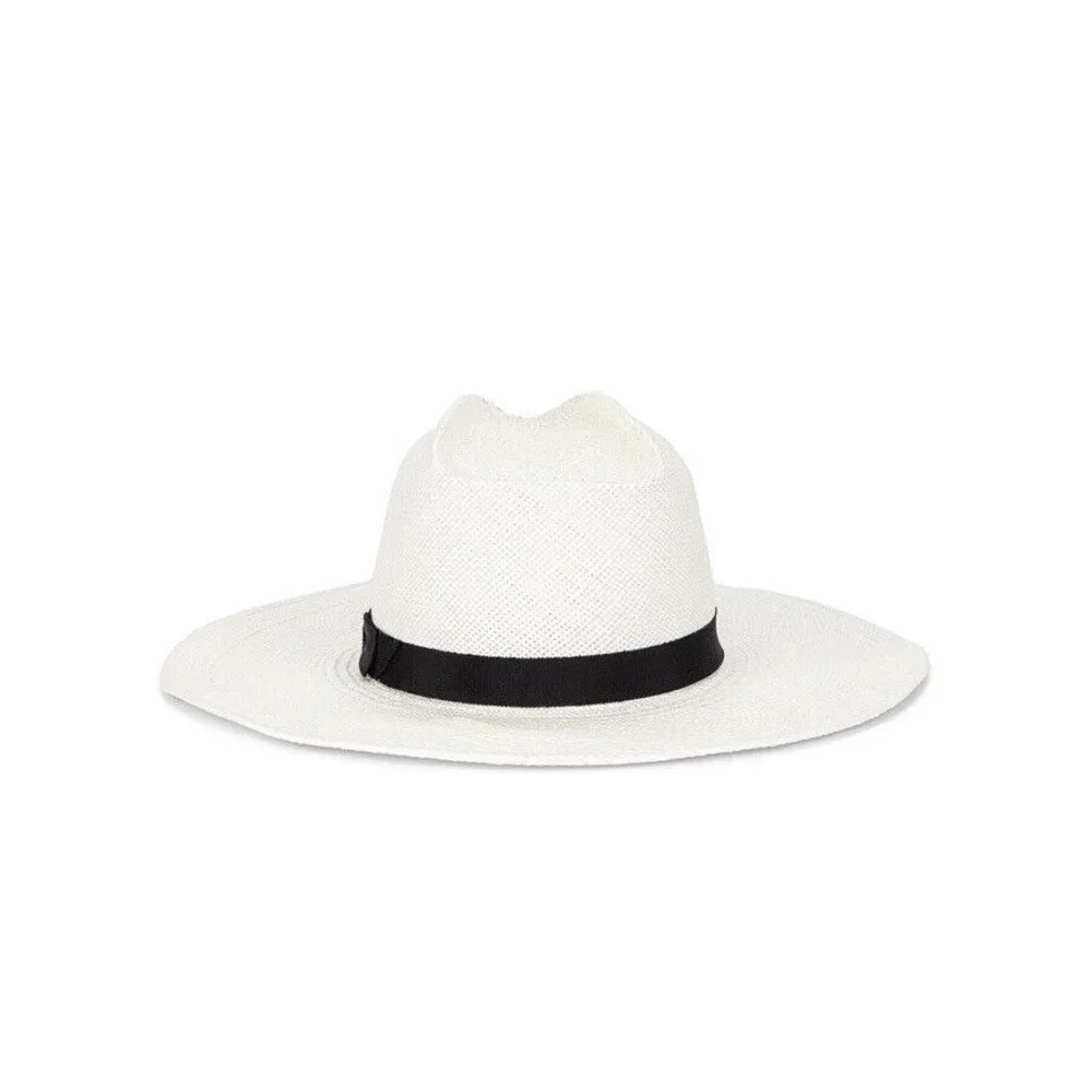 Gladys Tamez Millinery Jackie O Hat White Straw - Picture 4 of 5